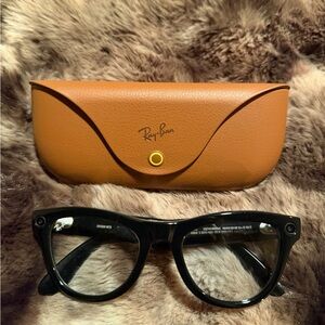 Ray-Ban Black Eyeglasses with Tan Case